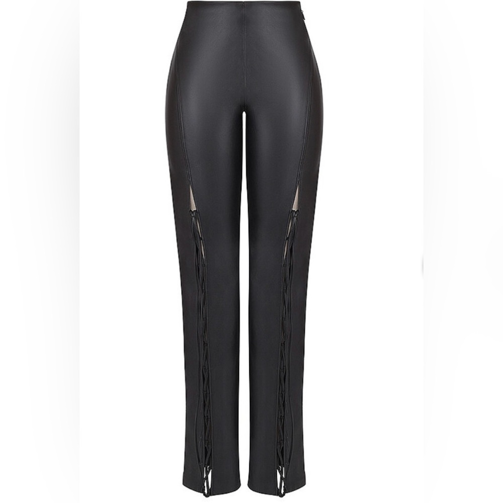 House of CB Mistress Rocks black vegan leather trousers